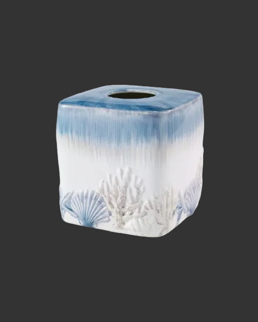 Coastal Ceramic Tissue Box Cover - Abstract Coastal Collection