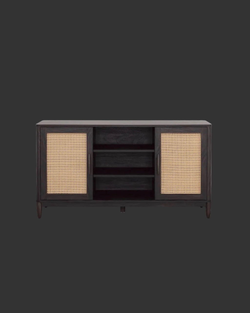 Springwood Cane TV Stand for Tv'S up to 65", Charcoal Finish