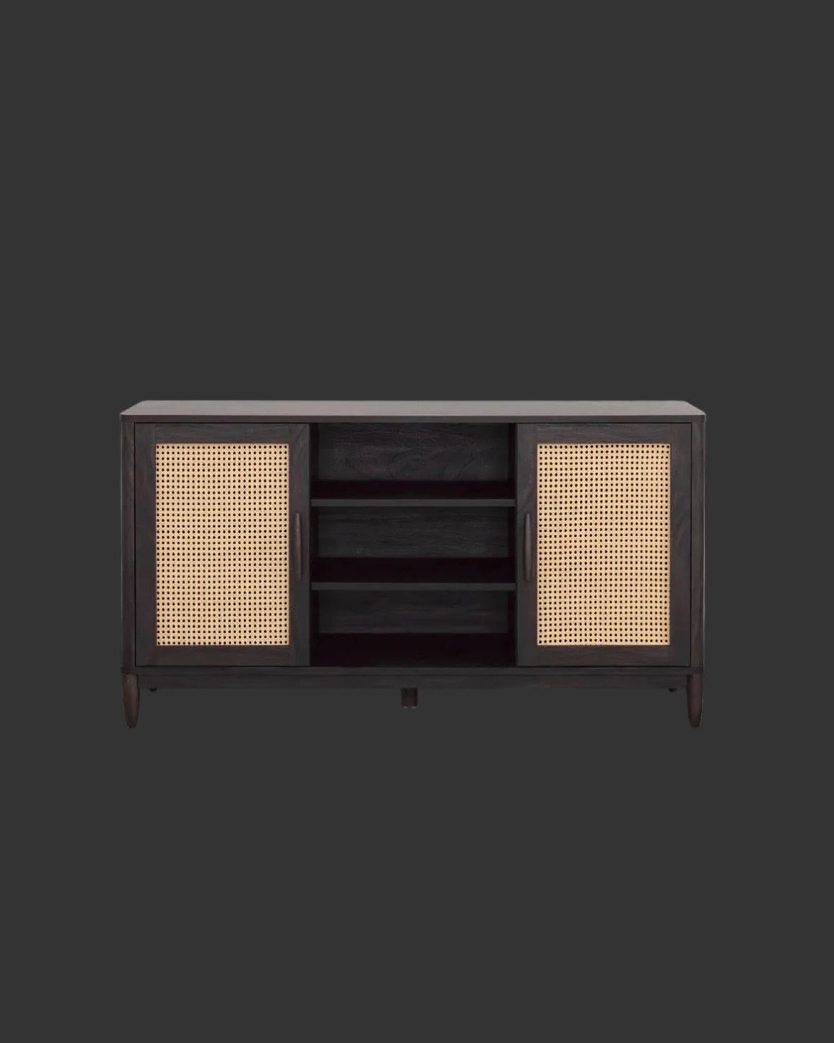 Springwood Cane TV Stand for Tv'S up to 65", Charcoal Finish