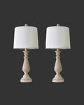 Resin Table Lamp Set of 2 24.5" Farmhouse Bedside Nightstand Lamps for Living Room Bedroom