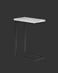 Skyler Metal Table - 18" Wide X 24" High Solid Metal C-Side Table with Genuine White Marble Top, Contemporary Accent End Table for Living Room or Home Office with Slide-Under Design