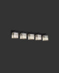 Home Lighting 36.22 In. 5-Light Plating Black Crystal Modern Bathroom Vanity Light Bathroom Wall Light Fixtures