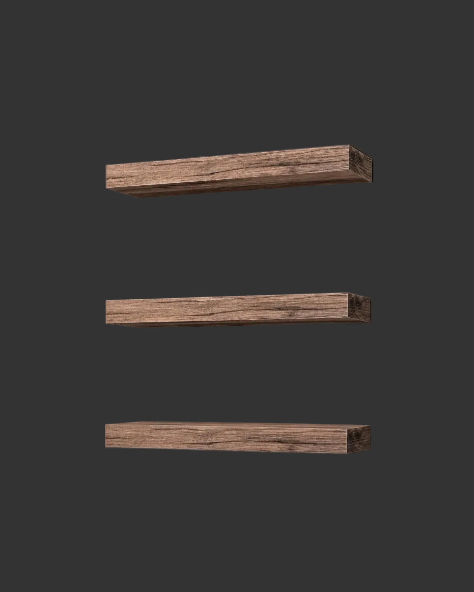 Floating Shelves for Wall – 16 Inch Floating Shelf for Kitchen, Bedroom, Living Room, Bathroom, Home & Wall Decor - Mounted Bathroom Shelves with Invisible Brackets (Mahogany, 3 Pack)