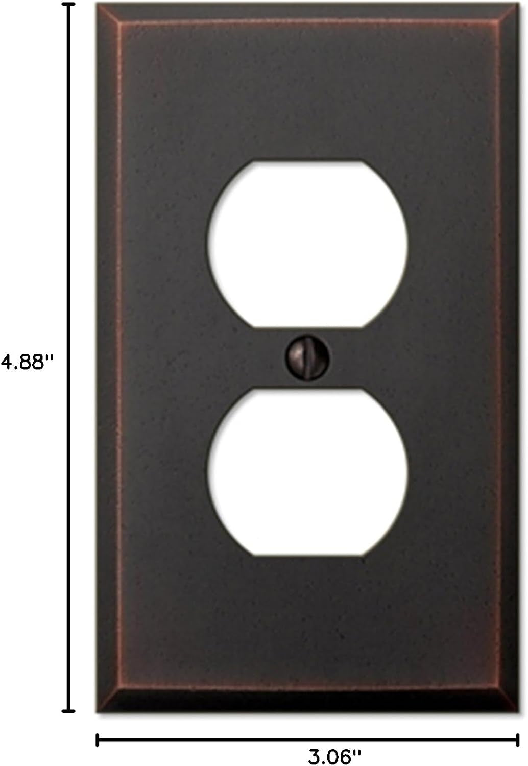 68DDB Manhattan Wallplate, 1 Duplex, Cast Metal, Aged Bronze, 1-Pack