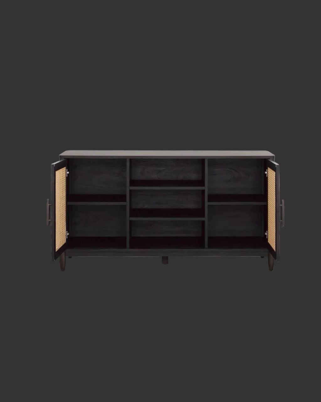Springwood Cane TV Stand for Tv'S up to 65", Charcoal Finish