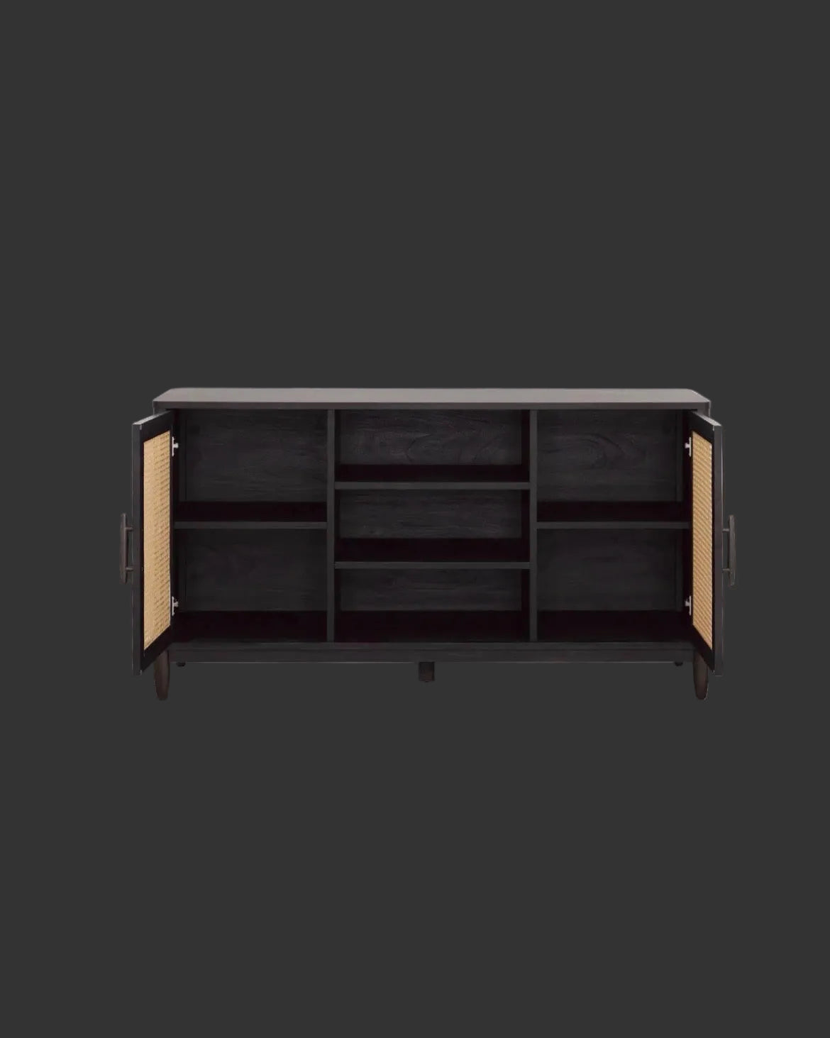 Springwood Cane TV Stand for Tv'S up to 65", Charcoal Finish