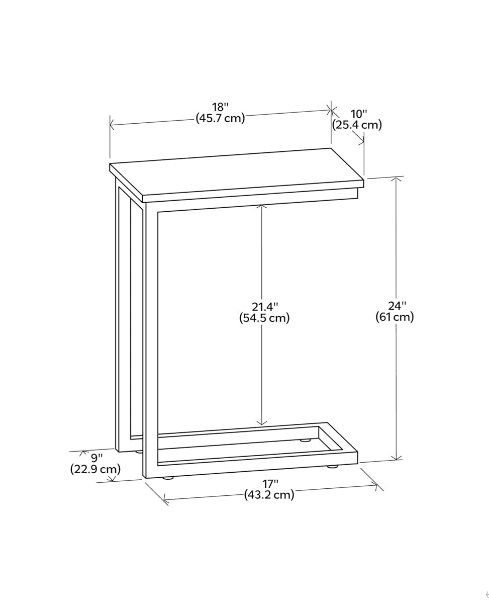 Skyler Metal Table - 18" Wide X 24" High Solid Metal C-Side Table with Genuine White Marble Top, Contemporary Accent End Table for Living Room or Home Office with Slide-Under Design