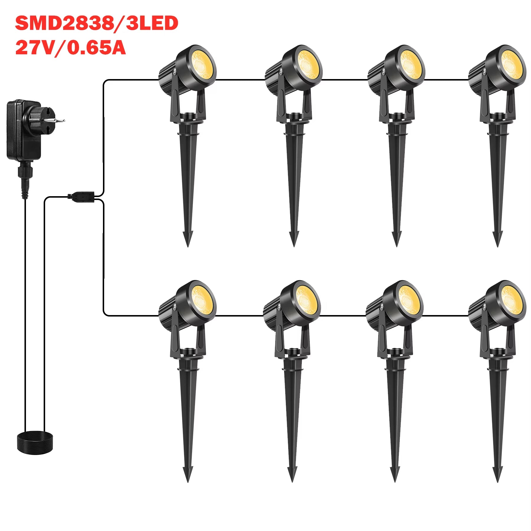 4/6/8/10 Lights Low Voltage Landscape Lighting 12V/27V Outdoor Lamp Garden Decoration Outdoor Lighting 800LM Landscape Light
