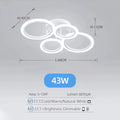 Modern LED Chandelier Home Lighting Ring Ceiling Mount Chandelier Living Room Bedroom Lighting Lustre Ceiling Pendant Lamp