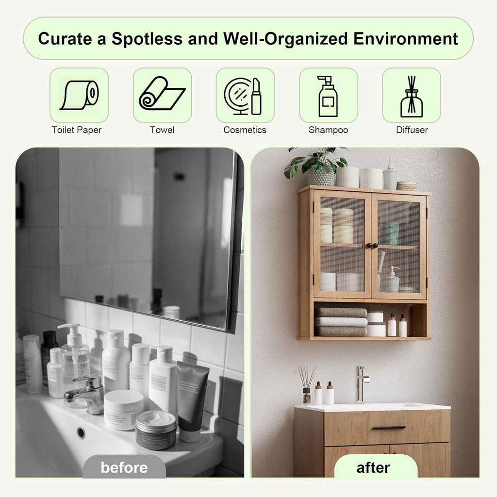 Bathroom Medicine Cabinet, Bathroom Wall Cabinet, Bathroom Cabinet Wall Mount, Medicine Cabinets for Bathroom with Glass Door