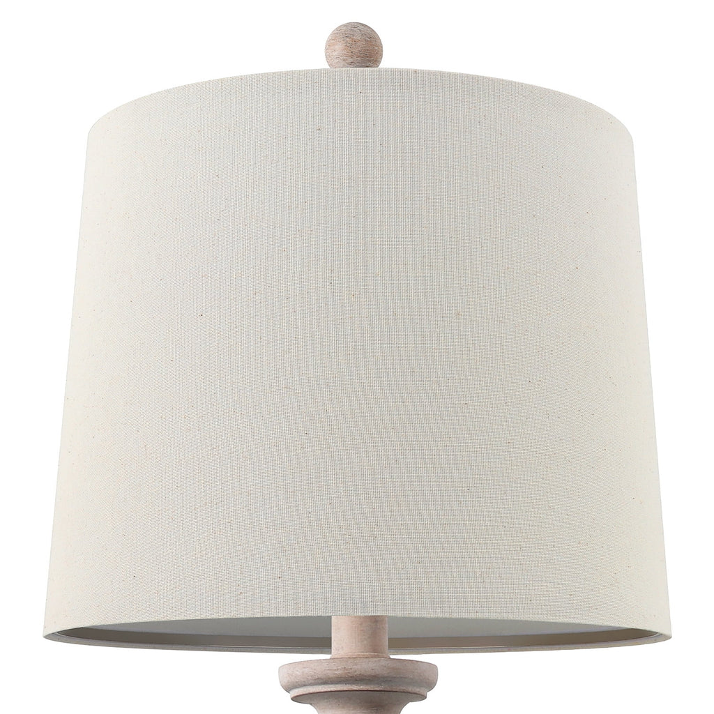 Resin Table Lamp Set of 2 24.5" Farmhouse Bedside Nightstand Lamps for Living Room Bedroom
